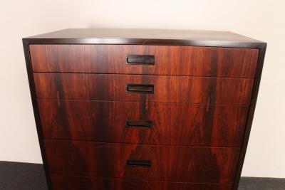 Harvey Probber Vintage Six Drawer Rosewood and Mahogany Highboy Chest Dresser by Harvey Probber
