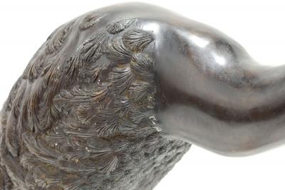 Hattakitkosol Somchai Large Bronze Flamingo Bird Sculptures by Hattakitkosol Somchai Stamped