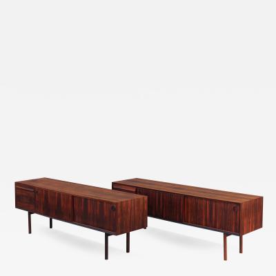 Haug Snekkeri Rare Pair of Haug Snekkeri Cabinets or Credenzas in Full Bookmatched Rosewood