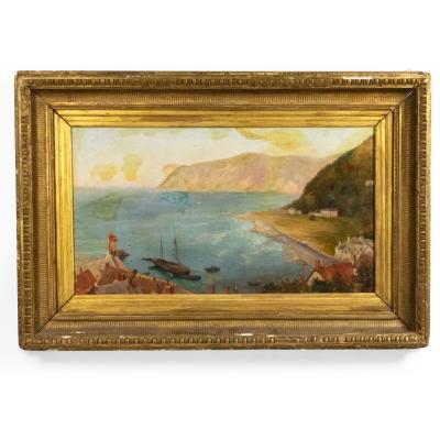 Haughton Fitzgerald English Victorian Fisherman Boat Painting