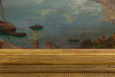 Haughton Fitzgerald English Victorian Fisherman Boat Painting