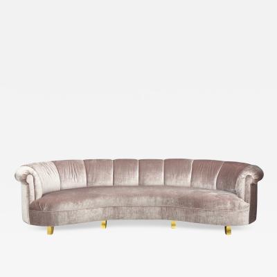 Haute House Large Audrey Channel Sofa Purple Fabric Giltwood 21st c 