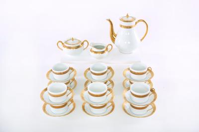Haviland Limoges Gilt Porcelain Coffee Tea Service for 12