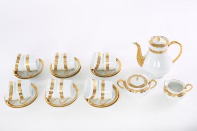 Haviland Limoges Gilt Porcelain Coffee Tea Service for 12