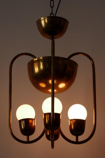 Hayno Focken Unique Bauhaus Art Deco Brass Chandelier or Pendant Lamp by Hayno Focken 1930s