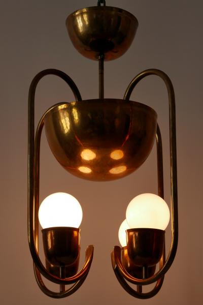 Hayno Focken Unique Bauhaus Art Deco Brass Chandelier or Pendant Lamp by Hayno Focken 1930s