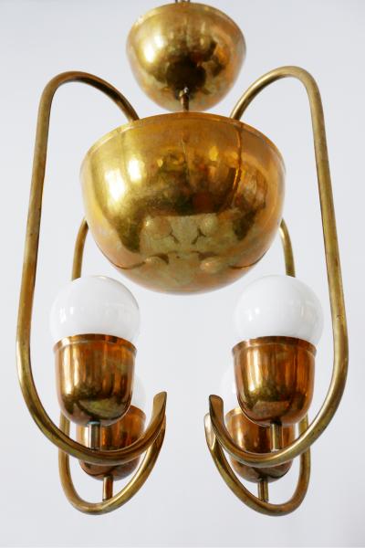 Hayno Focken Unique Bauhaus Art Deco Brass Chandelier or Pendant Lamp by Hayno Focken 1930s