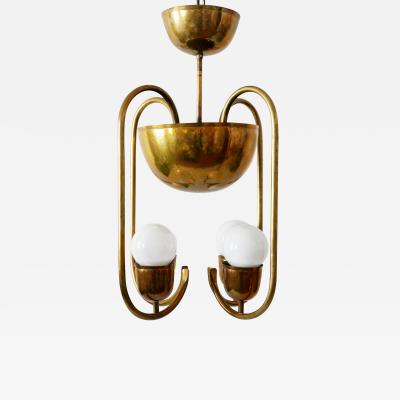 Hayno Focken Unique Bauhaus Art Deco Brass Chandelier or Pendant Lamp by Hayno Focken 1930s