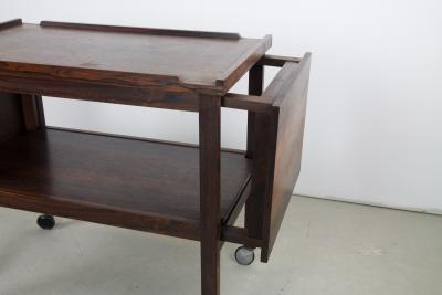 Heals and Son Ltd English Rosewood Bar Cart and Tables by Heals