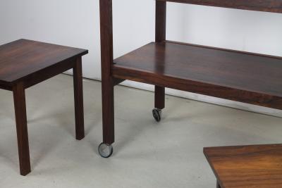 Heals and Son Ltd English Rosewood Bar Cart and Tables by Heals
