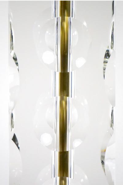 Heavy Cut Glass Italian Art Deco Style Pair Table Lamp