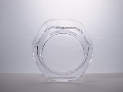 Heavy Orrefors Sweden Cut Crystal Art Deco Style Covered Dish