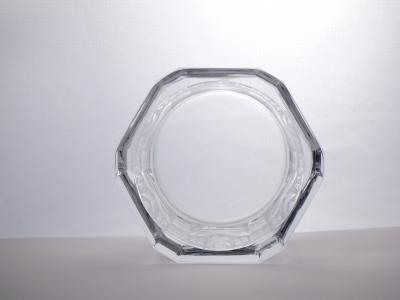 Heavy Orrefors Sweden Cut Crystal Art Deco Style Covered Dish
