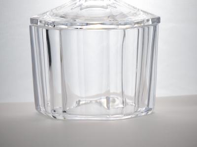 Heavy Orrefors Sweden Cut Crystal Art Deco Style Covered Dish