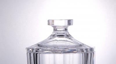 Heavy Orrefors Sweden Cut Crystal Art Deco Style Covered Dish