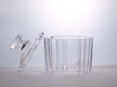 Heavy Orrefors Sweden Cut Crystal Art Deco Style Covered Dish