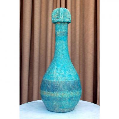 Heavy Terra Cotta Folk Art Sculpture