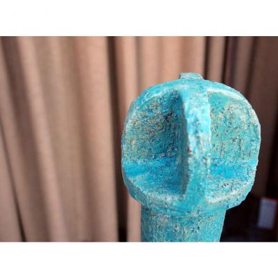 Heavy Terra Cotta Folk Art Sculpture