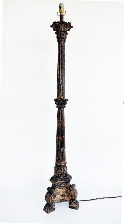 Heavy Traditional Spanish Colonial Revival Style Floor Lamps Pair