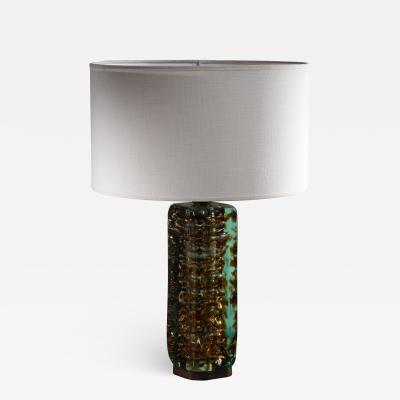 Heavy glass based Italian table or console lamp