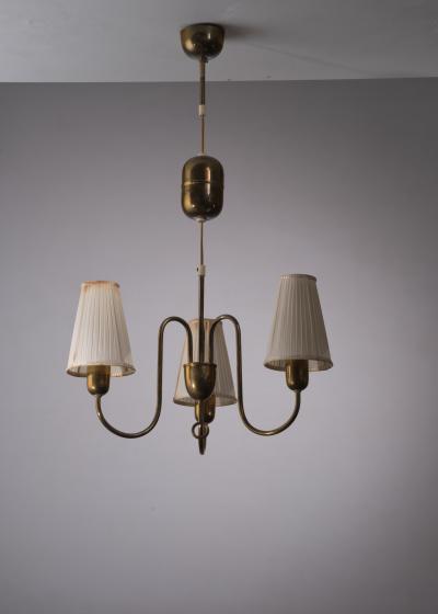 Height adjustable brass chandelier