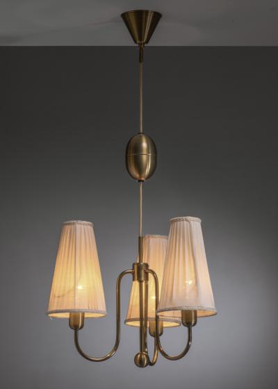 Height adjustable brass chandelier