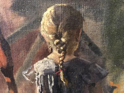 Heinrich Christoph Gottlieb Breling H Breling Oil Little Girl in Dresden 