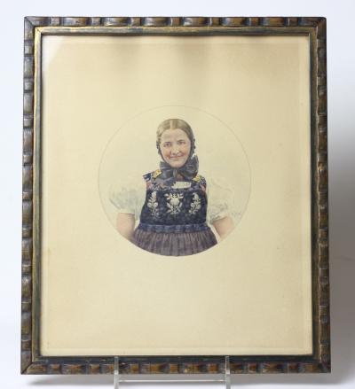 Heinrich Issel Four Water Colors of German Young Women by Heinrich Issel 1920s Germany