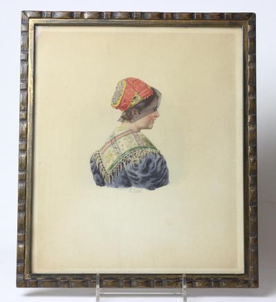 Heinrich Issel Four Water Colors of German Young Women by Heinrich Issel 1920s Germany