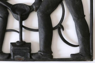 Heinrich Moshage Cast Iron Art Deco Wall Relief Unsere Arbeit by Heinrich Moshage 1929 Germany
