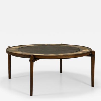 Heinz Lilienthal Heinz Lilienthal E8 Coffee Table in Rosewood Blue Stone and Agate the 1970s