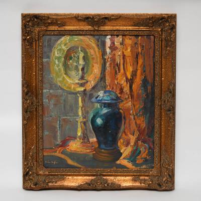 Helen Hafer Table Scene by Helen Hafer Laguna Beach Artist Framed