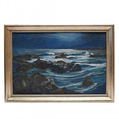 Helen Hafer Waves on Rocks in the Moon by Helen Hafer