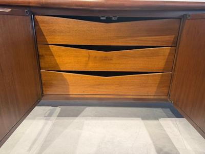 Helen Hobey American Modern Walnut and Bronze Credenza Helen Hobey for Baker 1950s