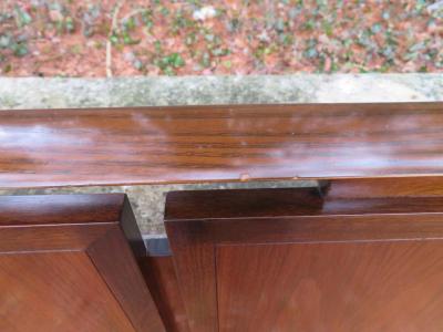 Helen Hobey Baker Handsome King Size Hobey Helen Baker Asian Style Walnut Head Board Midcentury