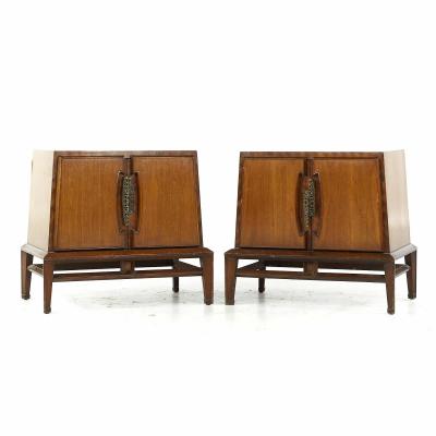 Helen Hobey Baker Mid Century Walnut Nightstands Pair