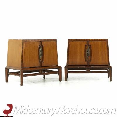 Helen Hobey Baker Mid Century Walnut Nightstands Pair