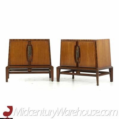 Helen Hobey Baker Mid Century Walnut Nightstands Pair
