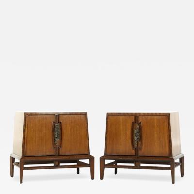 Helen Hobey Baker Mid Century Walnut Nightstands Pair