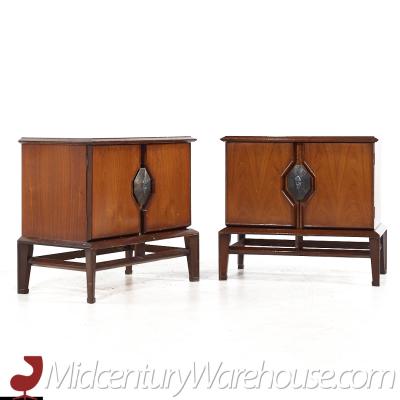 Helen Hobey Helen Hobey Baker Mid Century Walnut Nightstands Pair