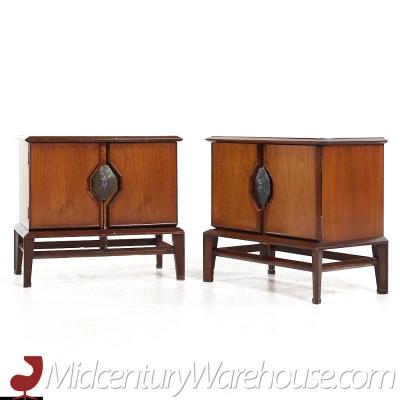 Helen Hobey Helen Hobey Baker Mid Century Walnut Nightstands Pair