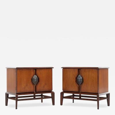 Helen Hobey Helen Hobey Baker Mid Century Walnut Nightstands Pair