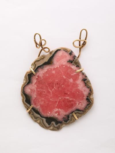 Helen Weller 18 Karat Gold Hand Hammered Chain with Changeable Gems