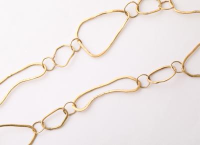 Helen Weller 18 Karat Gold Hand Hammered Chain with Changeable Gems