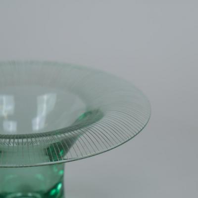 Helena Tynell Helena Turpeinen Tynell Line engraved Green Mushroom Vase Riihim enlasi 1940s