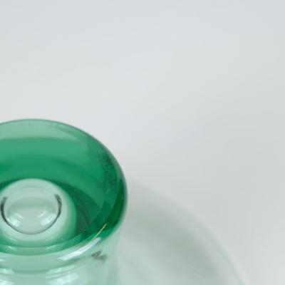 Helena Tynell Helena Turpeinen Tynell Line engraved Green Mushroom Vase Riihim enlasi 1940s