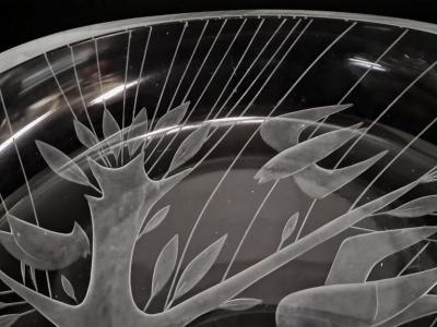 Helena Tynell Helena Tynell Theodor K ppi Engraved Bird Tree Model 6649 Riihim en Lasi 1953