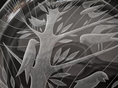 Helena Tynell Helena Tynell Theodor K ppi Engraved Bird Tree Model 6649 Riihim en Lasi 1953