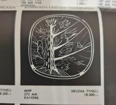 Helena Tynell Helena Tynell Theodor K ppi Engraved Bird Tree Model 6649 Riihim en Lasi 1953