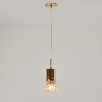 Helena Tynell Pair of 1960s Brass and Bubble Glass Pendants by Helena Tynell